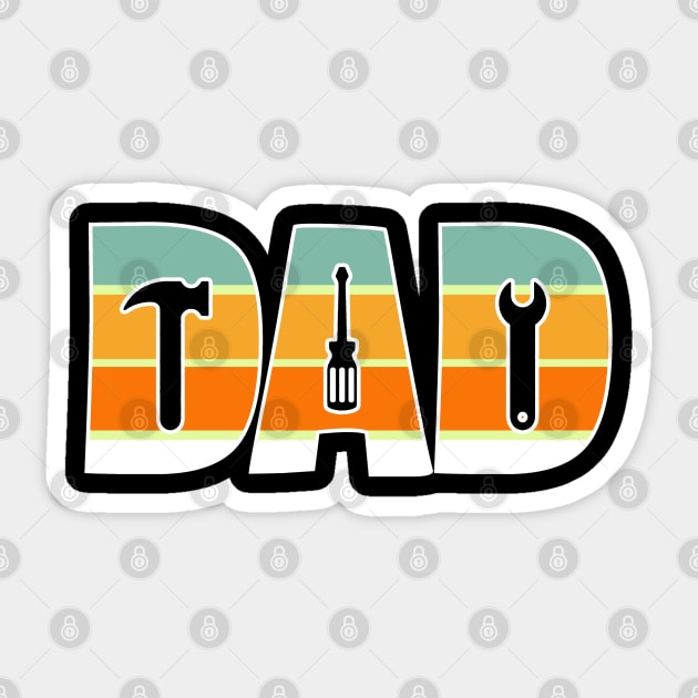 Retro Dad Mechanic Father's Day Sticker by The WYLD Tribe